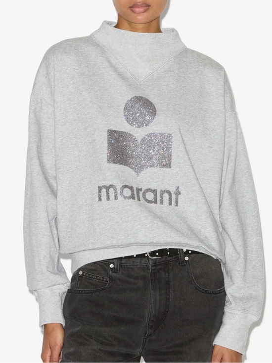Isabel Marant Tops - Isabel Marant Glitter Logo Grey Sweatshirt